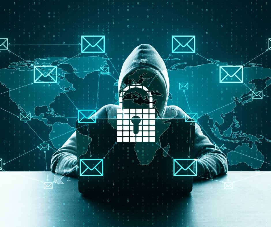Ransomware attack illustration, showing the cyber threat facing Cumbria law firms and legal sector practices.