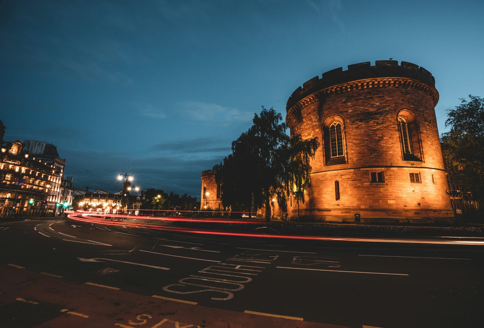 The Carlisle Citadel towers at dusk, the southern gateway to the city where JJM Networks is based